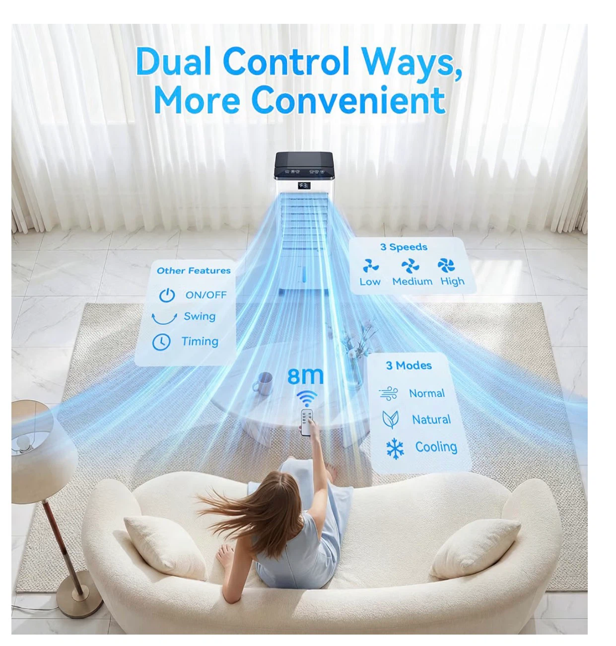 Portable Evaporative Air Cooler Fan Humidifier - photo 5