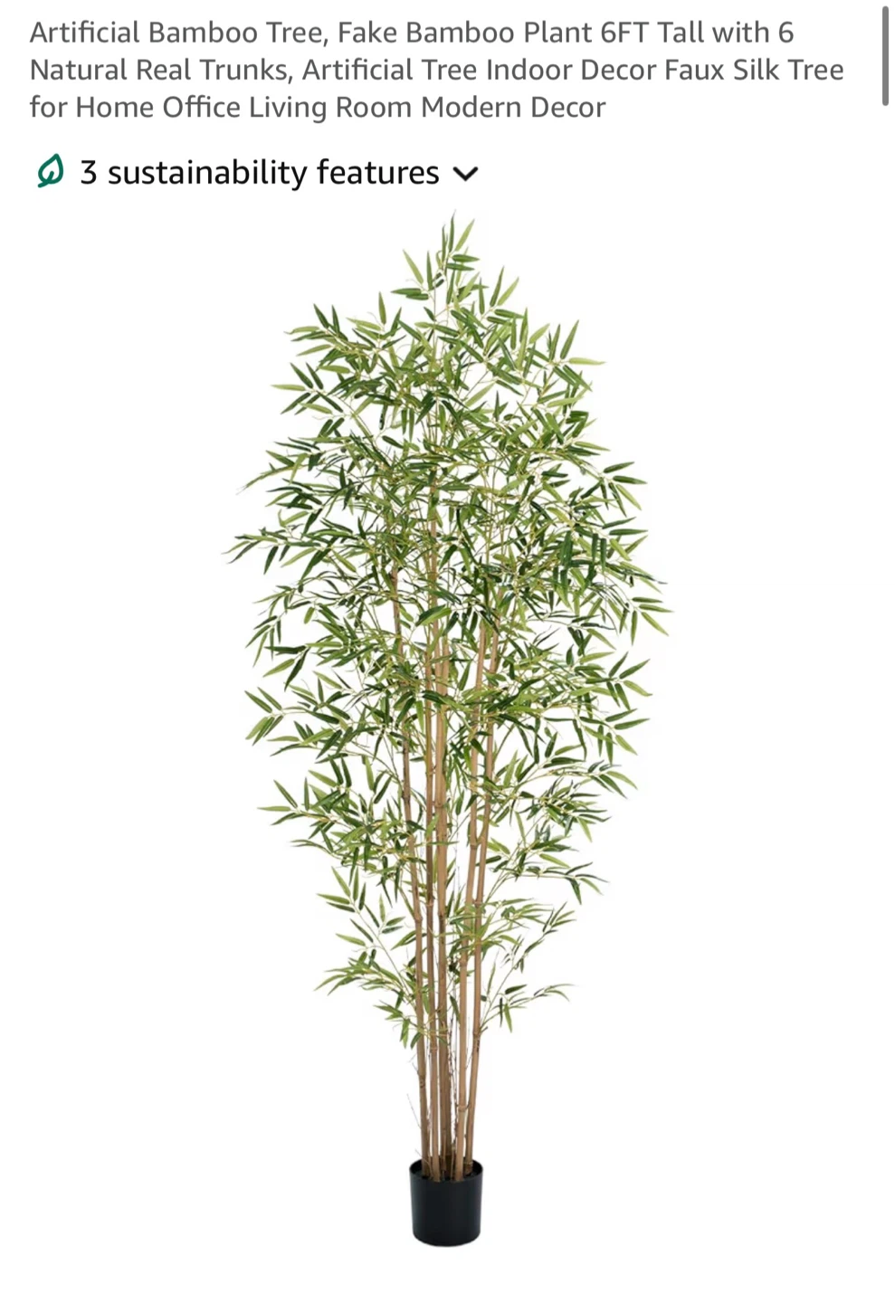 6ft Artificial Bamboo Plant