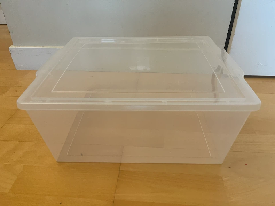 Clear Plastic Storage Bin with Lid - photo 2