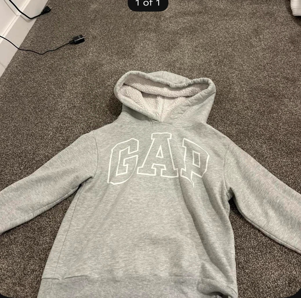 GAP Grey Hoodie with Sherpa Lining