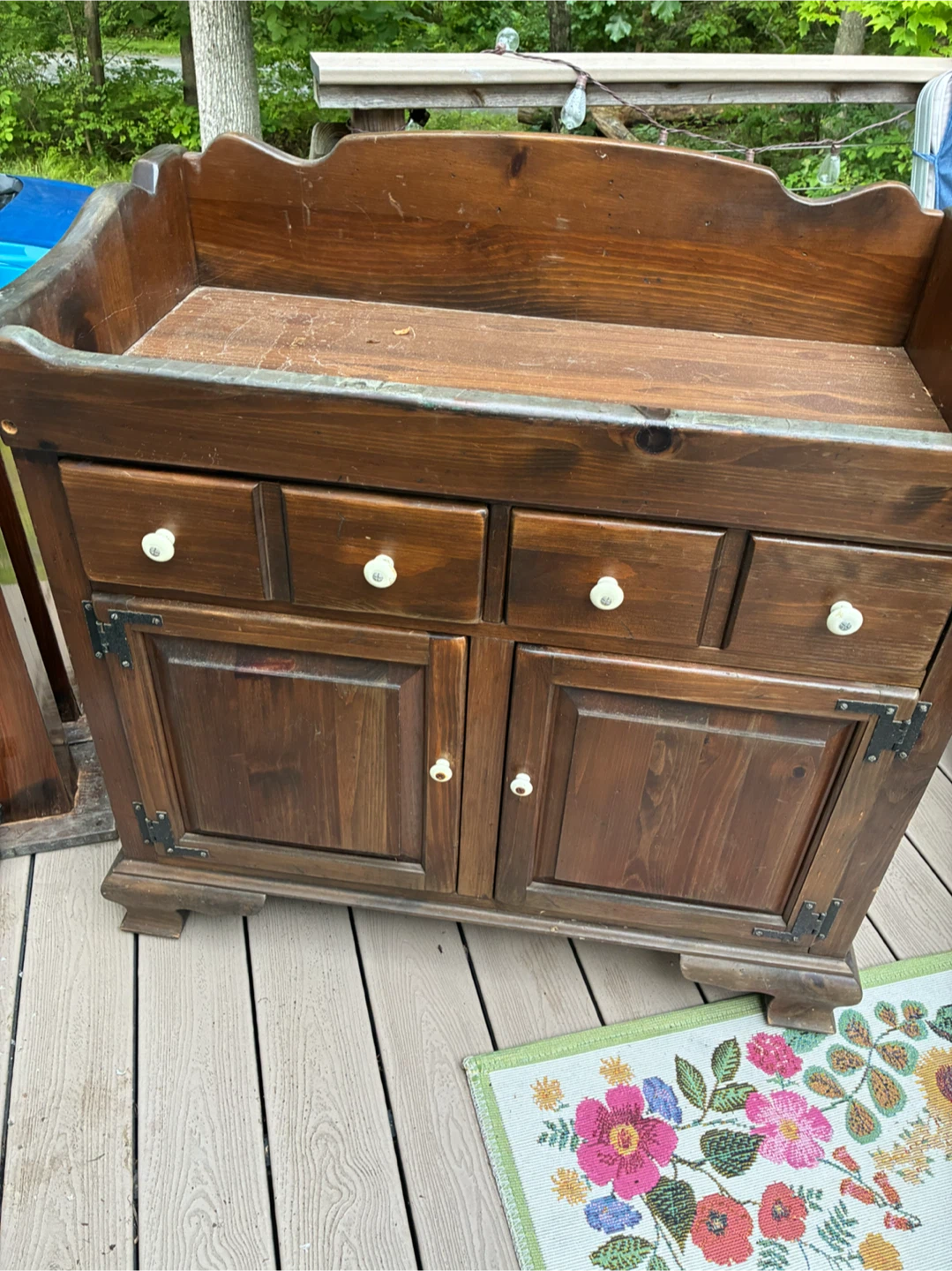 Pine Cabinet with shelf and drawers