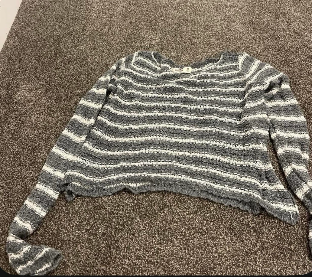 Hollister Striped Cropped Sweater