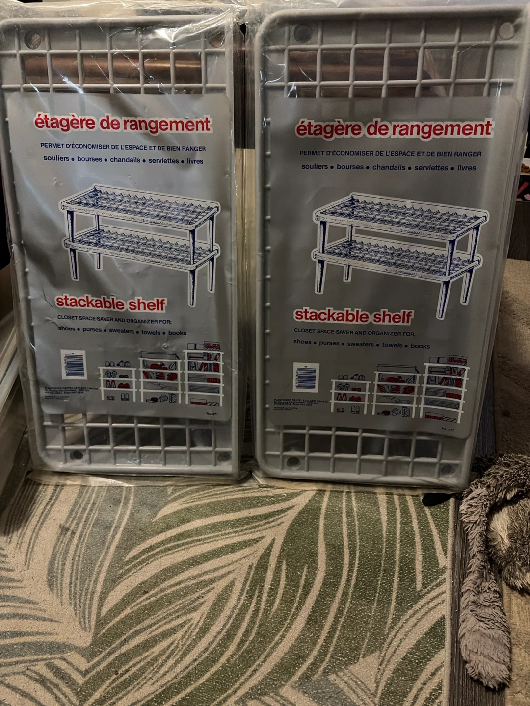 (2) Stackable Shelf Organizer - Closet Space Saver