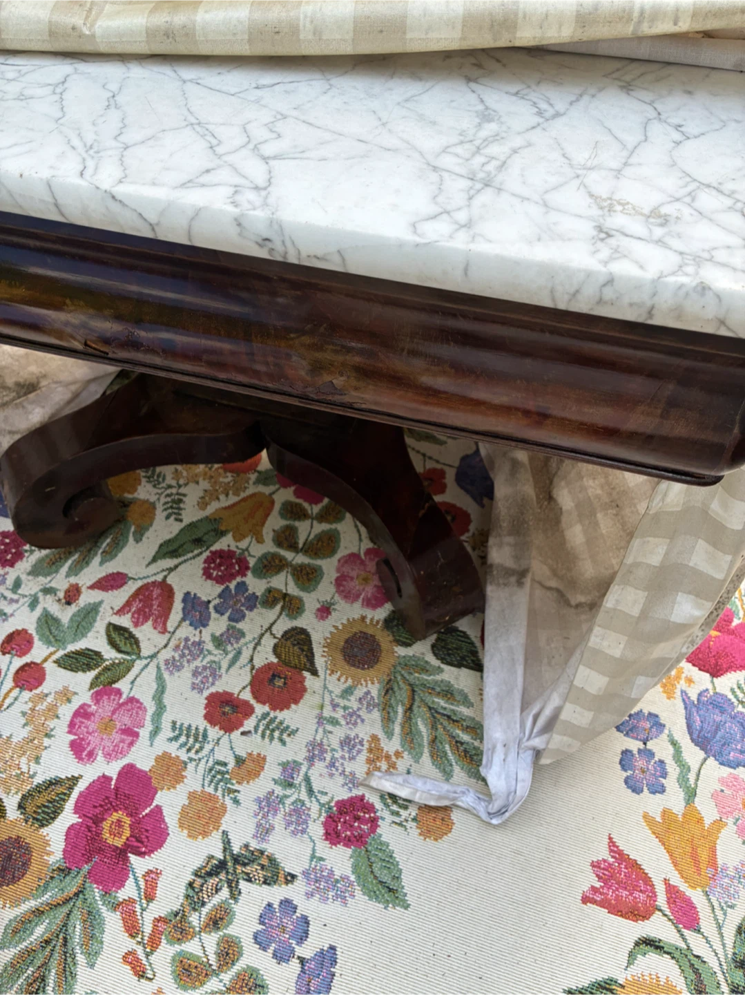Marble Top Pedestal Table