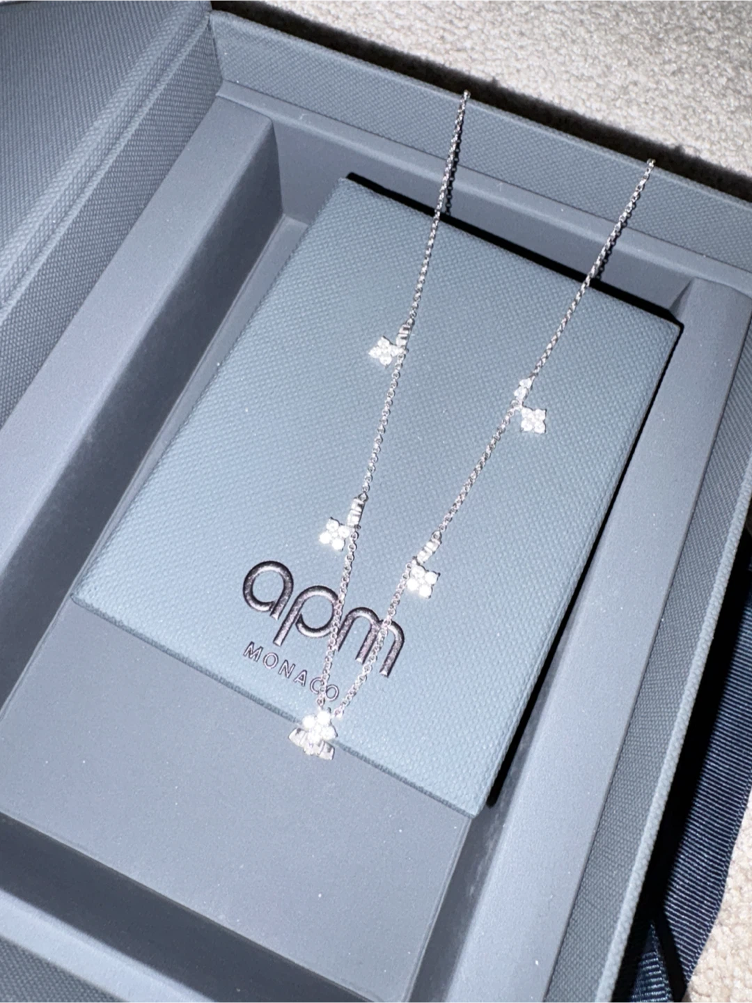 APM Monaco Silver Necklace with Clover Charms - photo 2