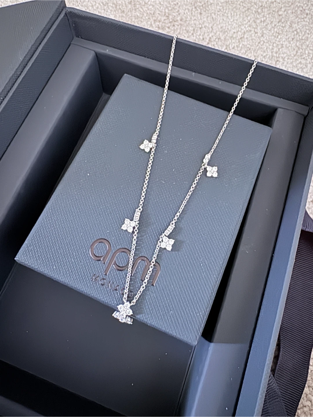 APM Monaco Silver Necklace with Clover Charms - photo 3