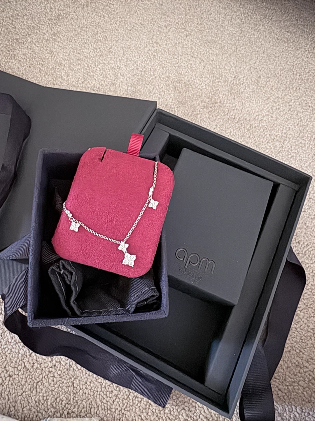 APM Monaco Silver Necklace with Clover Charms - photo 5