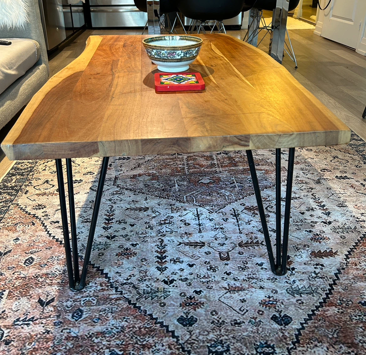 Live Edge Coffee Table with Metal Legs - photo 2