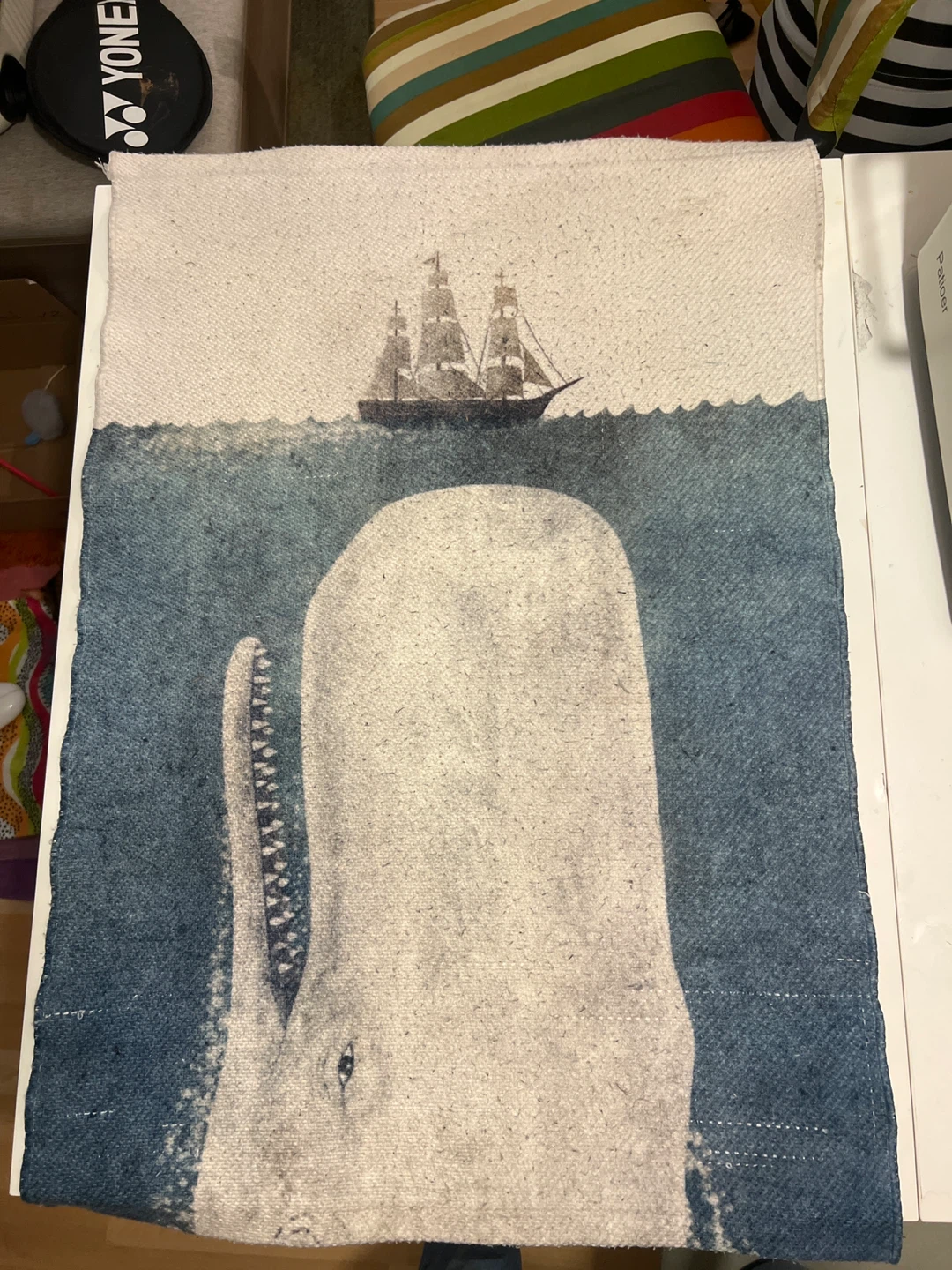 Society6 Original Art Whale and Ship Mat