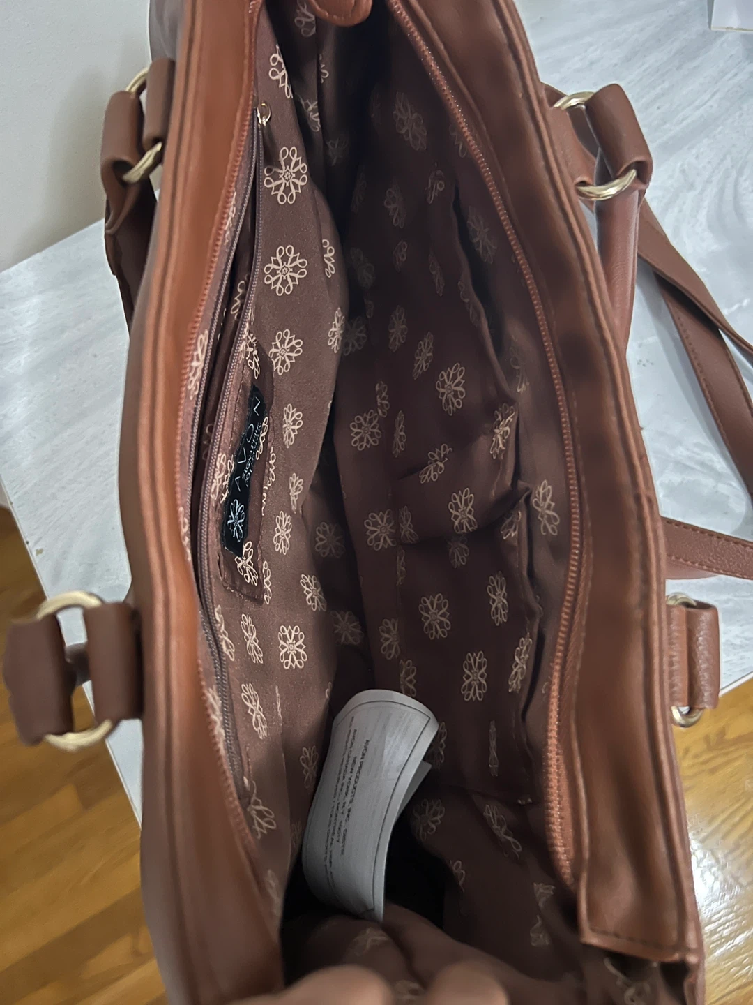 Brown Faux Leather Tote Bag - photo 2