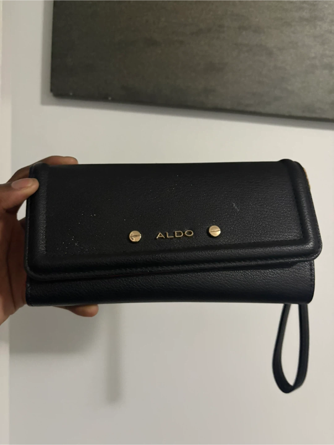 ALDO Black Wallet with Wrist Strap