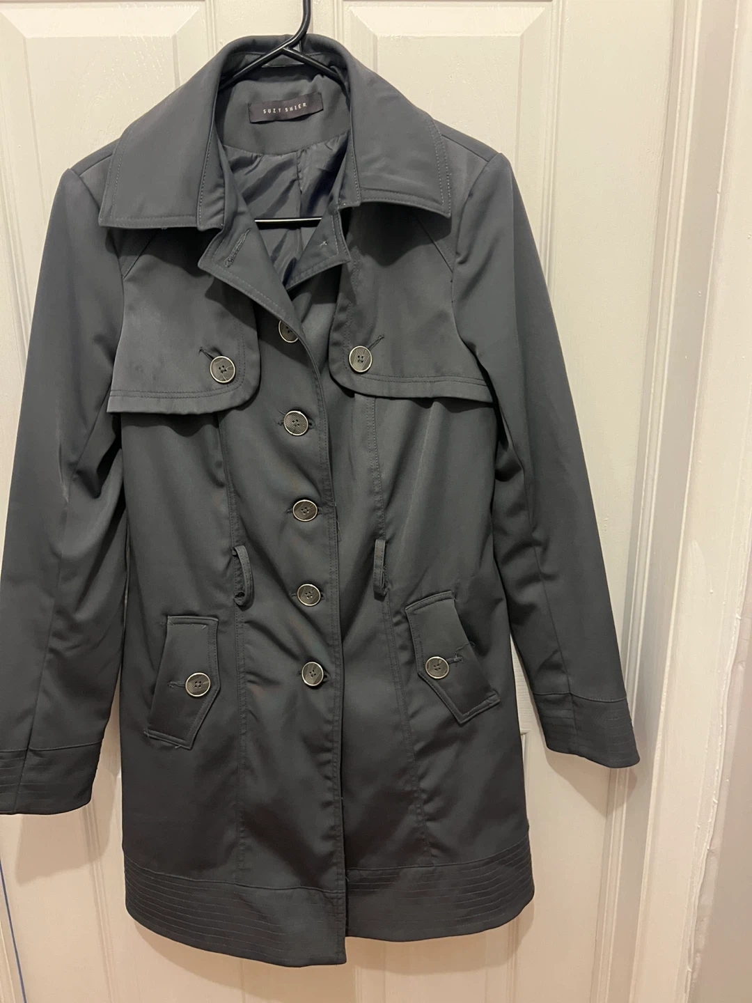 Suzy Shier Women's Grey Trench Coat -small