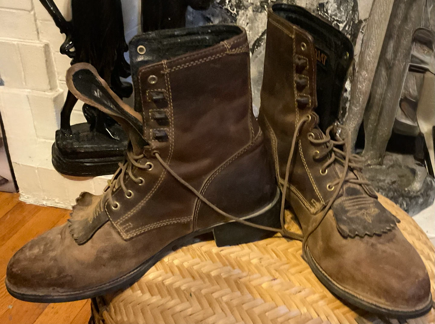 Ariat Heritage Lacer Distressed Brown Leather Lace Up Boots