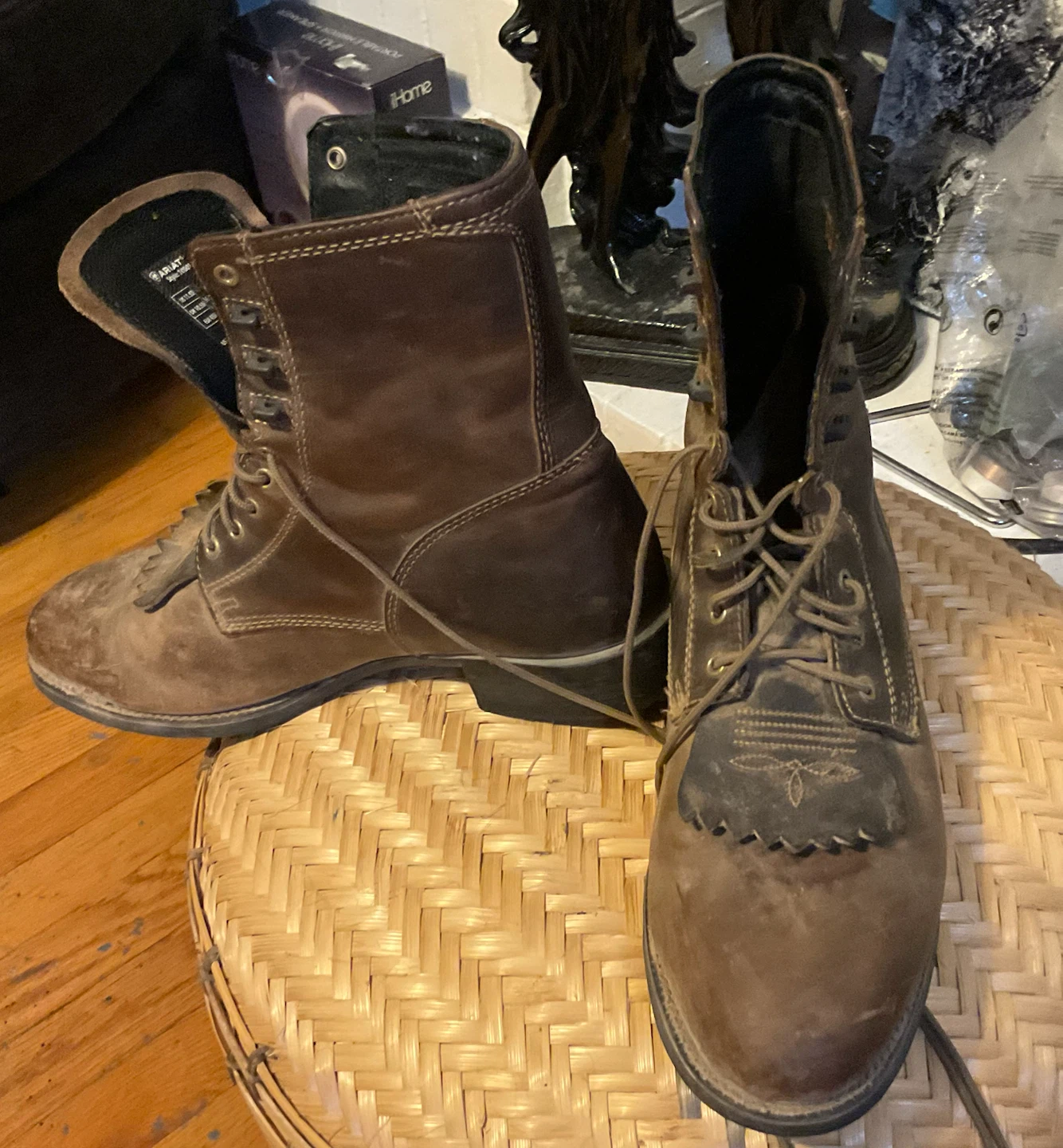 Ariat Heritage Lacer Distressed Brown Leather Lace Up Boots - photo 2