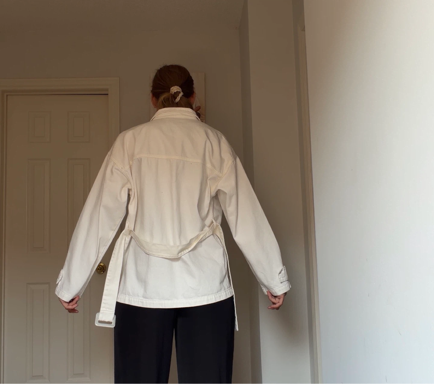 Cream Utility Jacket with Belt (DENIM) - photo 2