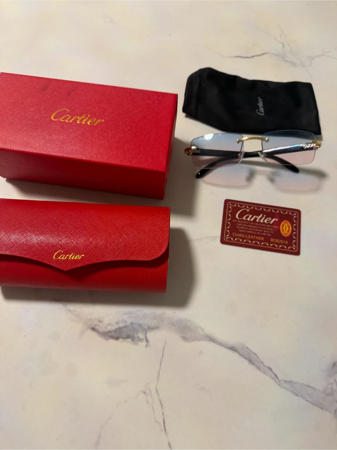 Cartier Rimless Sunglasses with Pink and Blue Gradient Lenses - photo 2