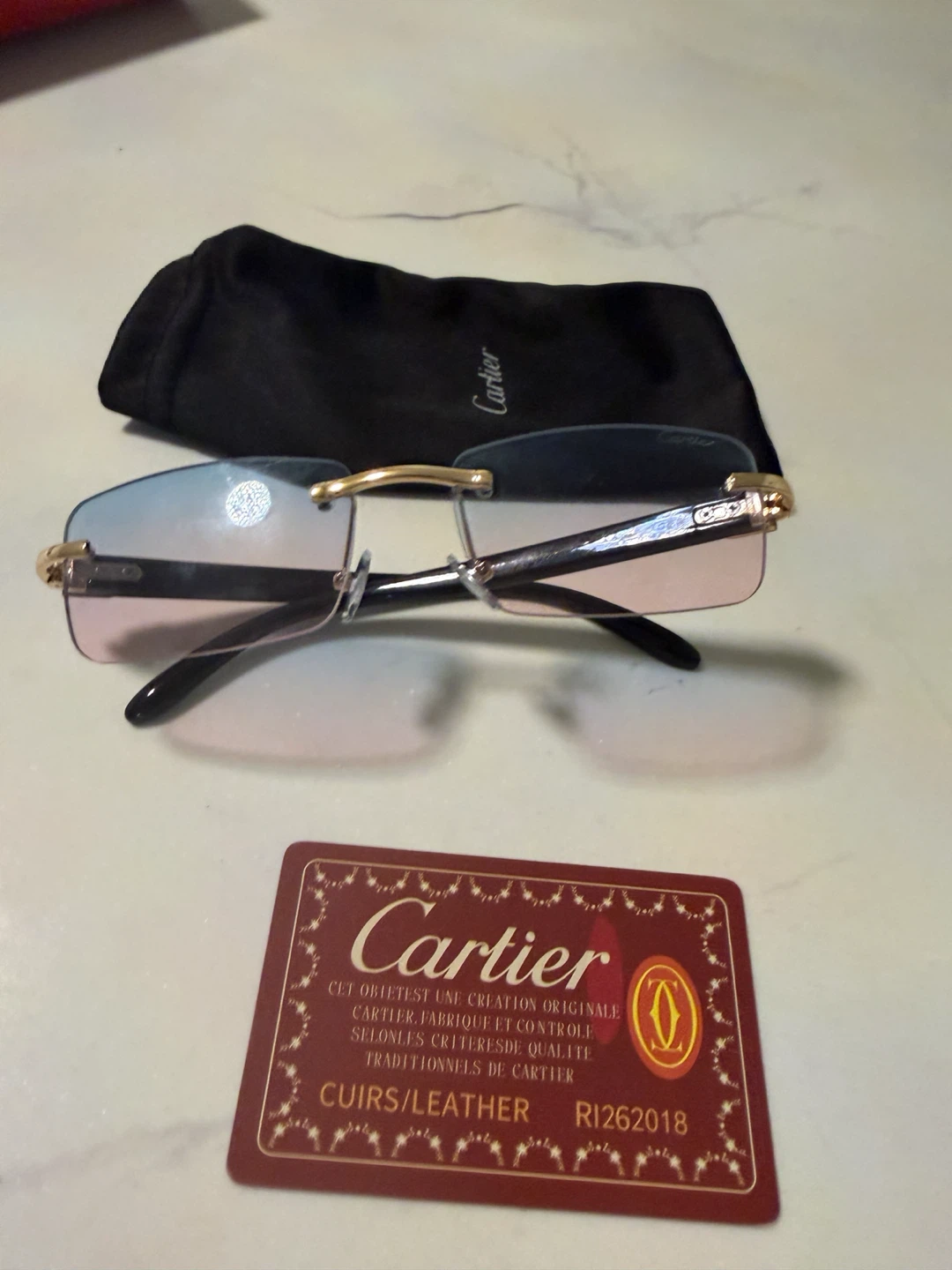 Cartier Rimless Sunglasses with Pink and Blue Gradient Lenses - photo 3