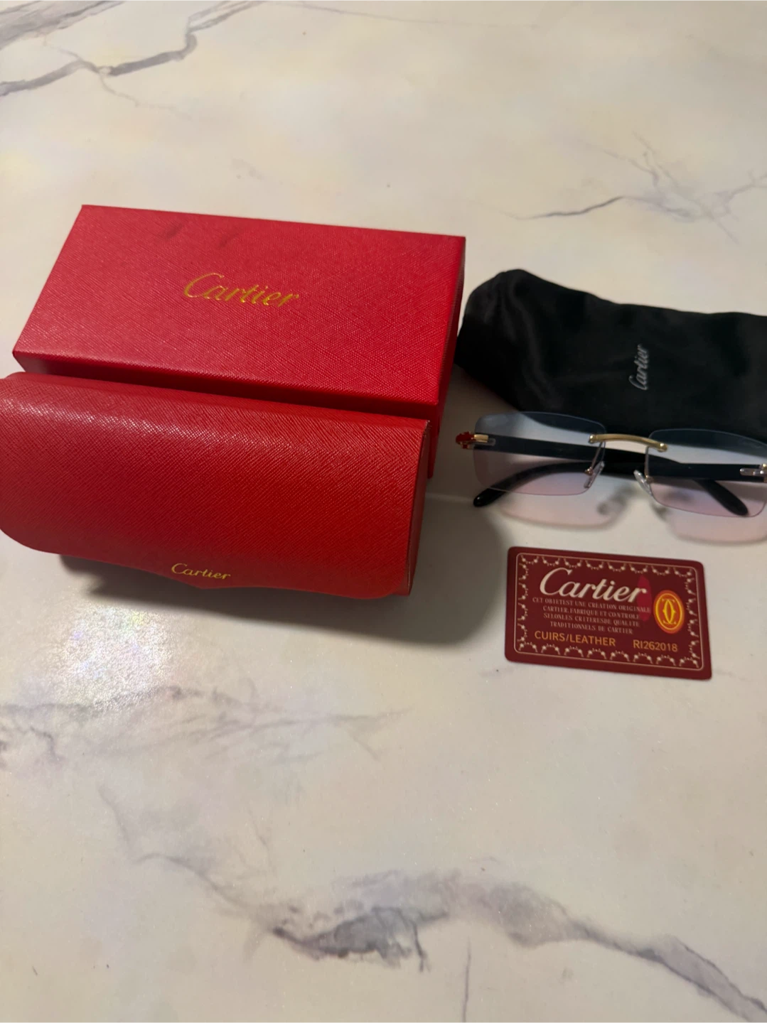 Cartier Rimless Sunglasses with Pink and Blue Gradient Lenses - photo 4