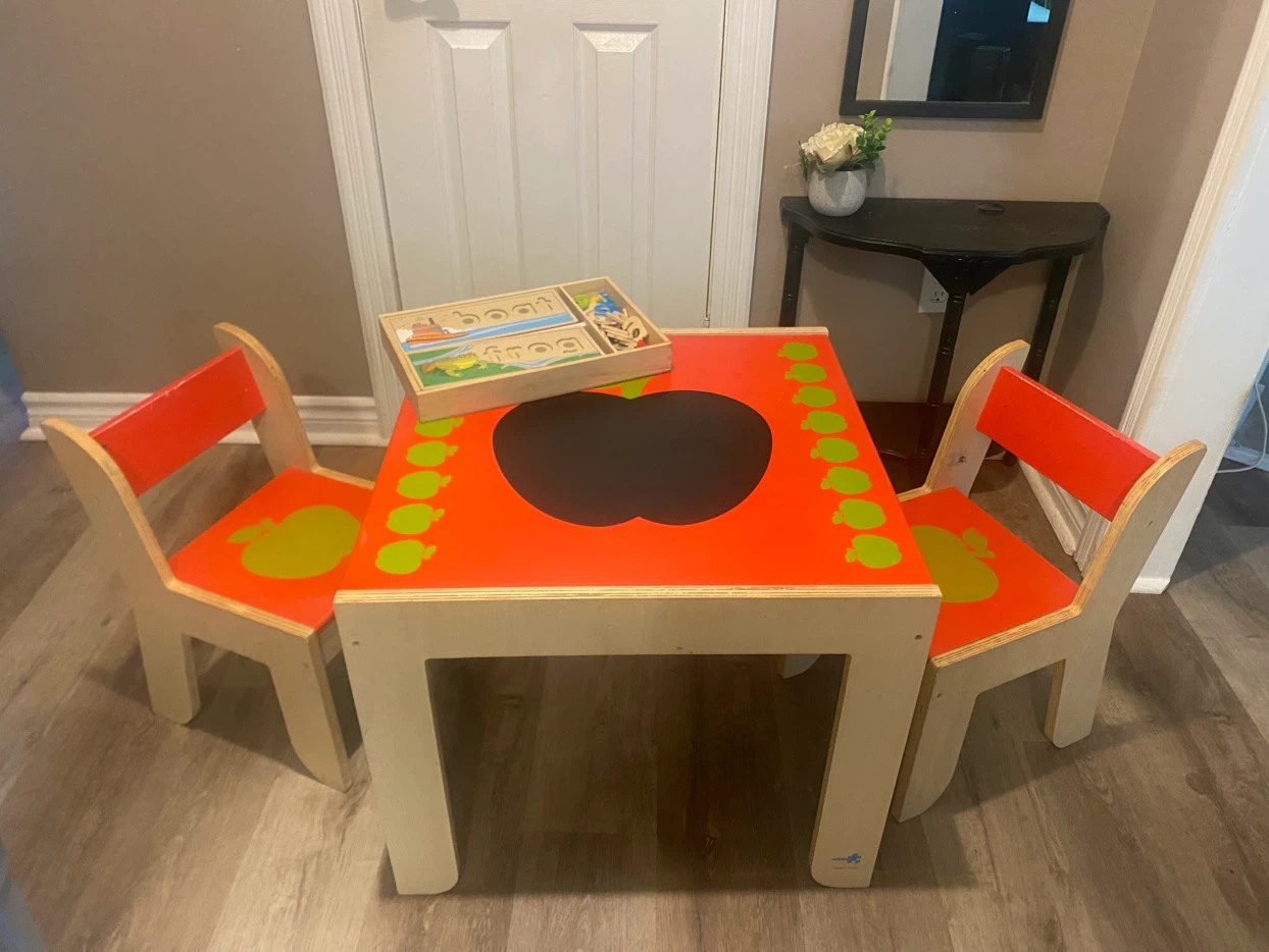 Kids wooden table & chairs set