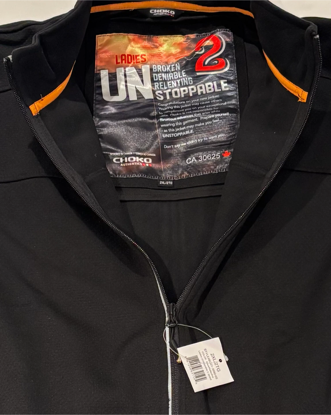 Choko Authentics Ladies 2XL/2TG Black Full Zip Jacket - photo 2