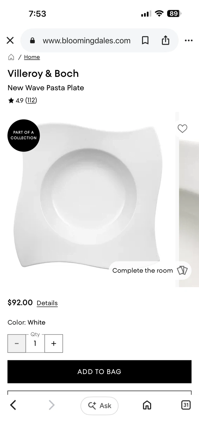 Villeroy & Boch New Wave Pasta Plate - White - photo 3