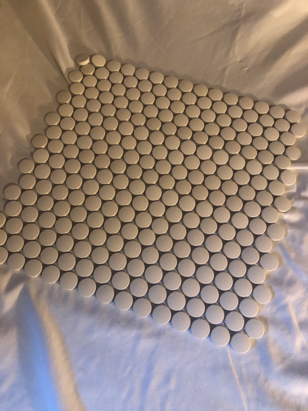 White Penny Round Tiles (Partial Box)