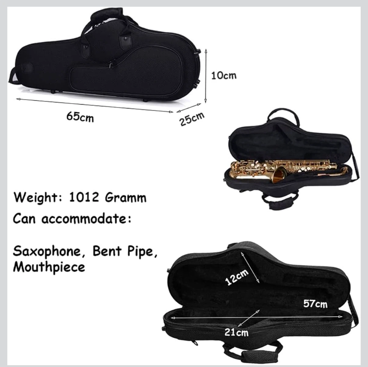 ERINGOGO Tenor Saxophone Case with Removable Straps - photo 3