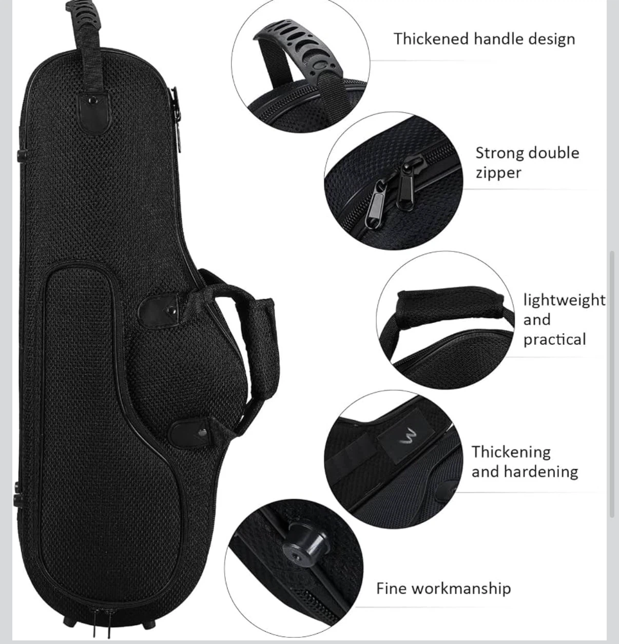 ERINGOGO Tenor Saxophone Case with Removable Straps - photo 4