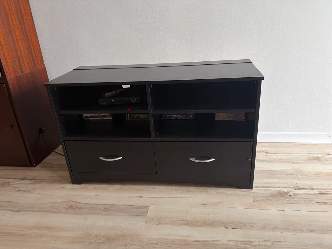 Dark Brown Media Console with 2 Drawers