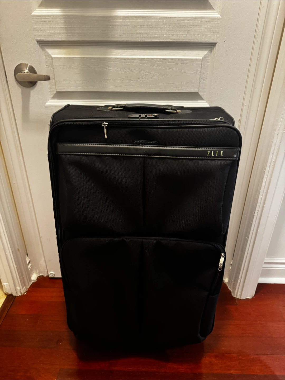 Large ELLE Black Softside Rolling Suitcase