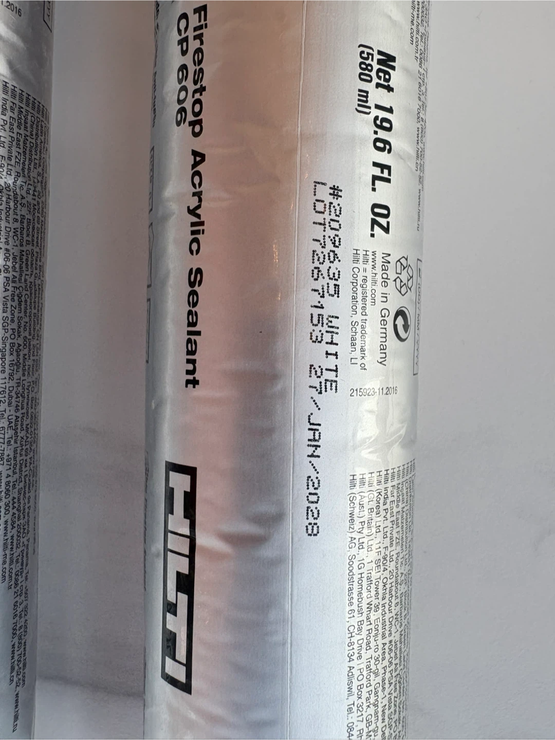 HILTI Firestop Acrylic Sealant CP 606 (White)