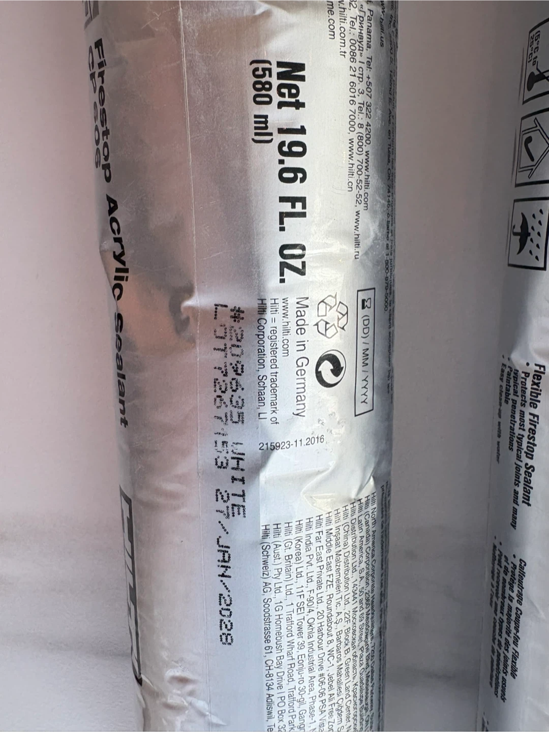HILTI Firestop Acrylic Sealant CP 606 (White) - photo 3