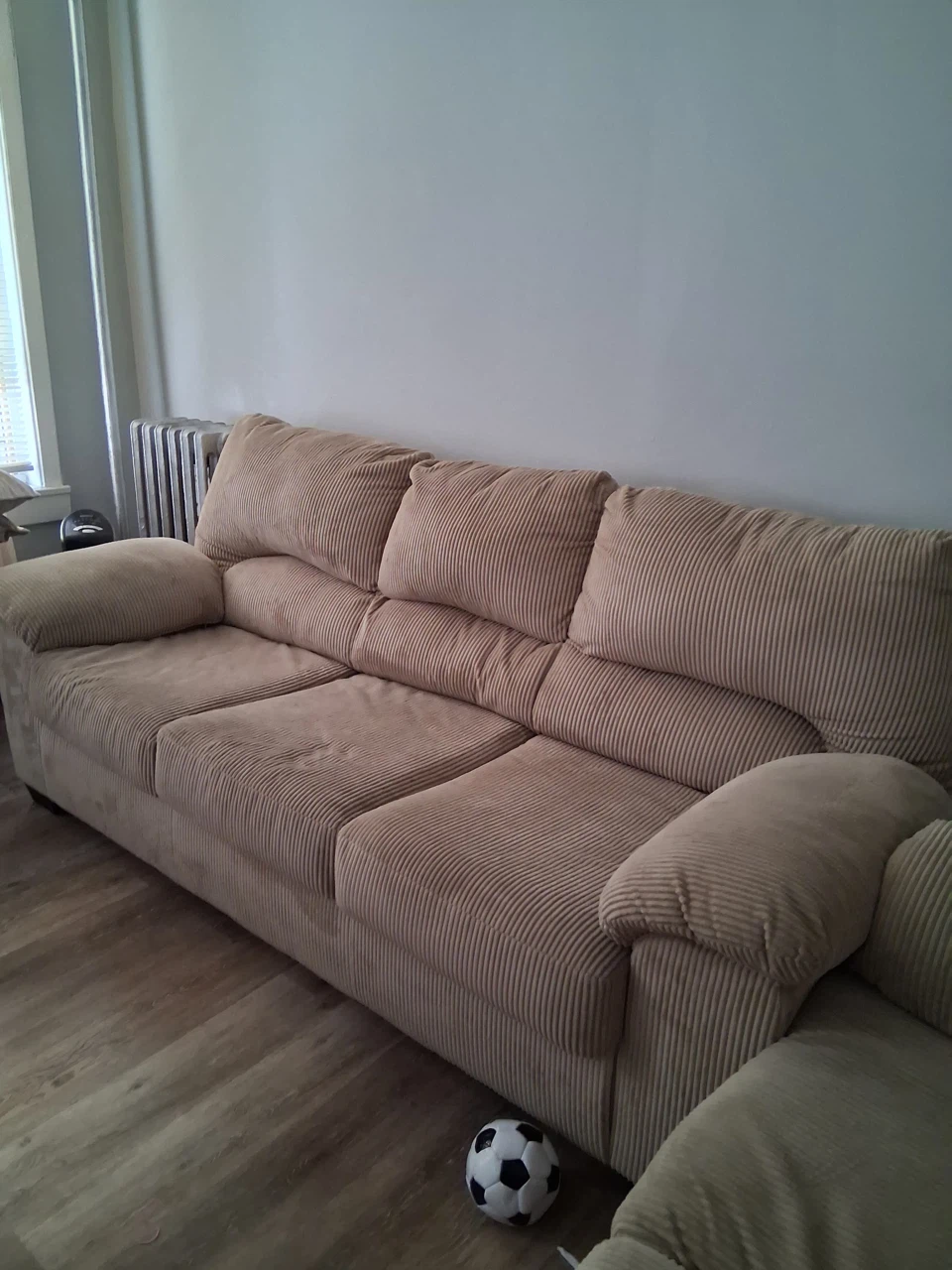 Beige Corduroy Sofa - photo 2