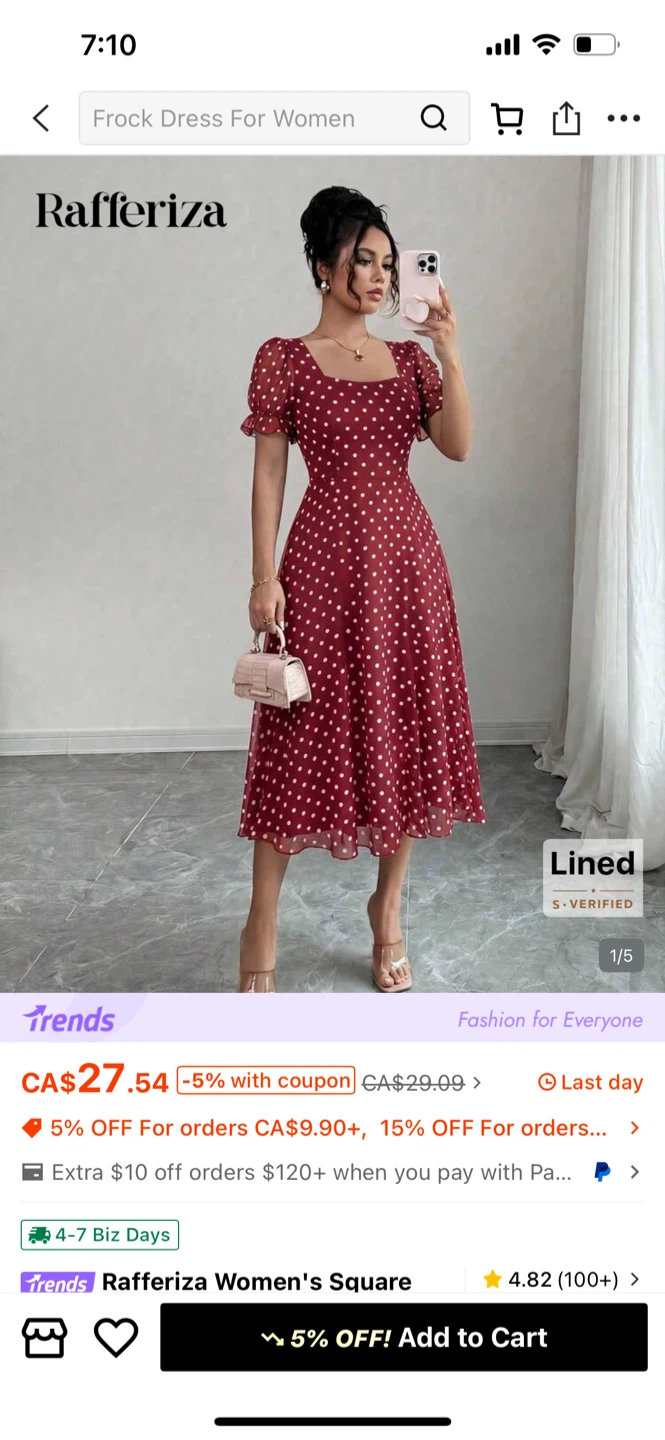 Shein Women's Polka Dot Frock Dress L