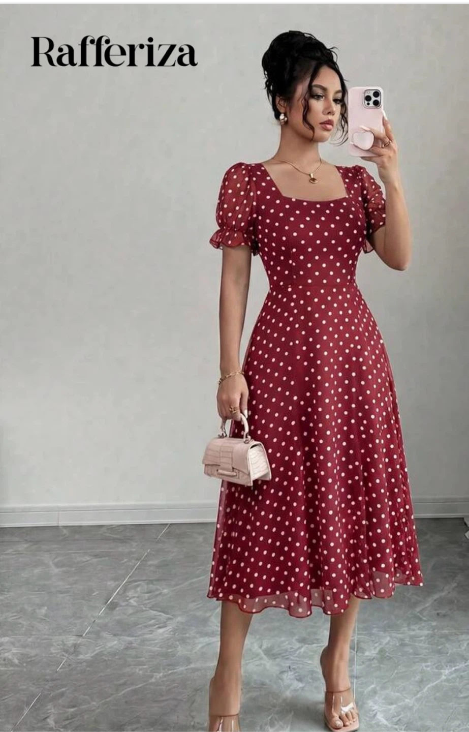 Shein Women's Polka Dot Frock Dress L - photo 2