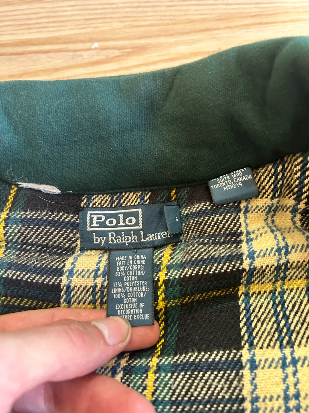 Polo by Ralph Lauren Green Plaid Lined Vest Size 6 - photo 3