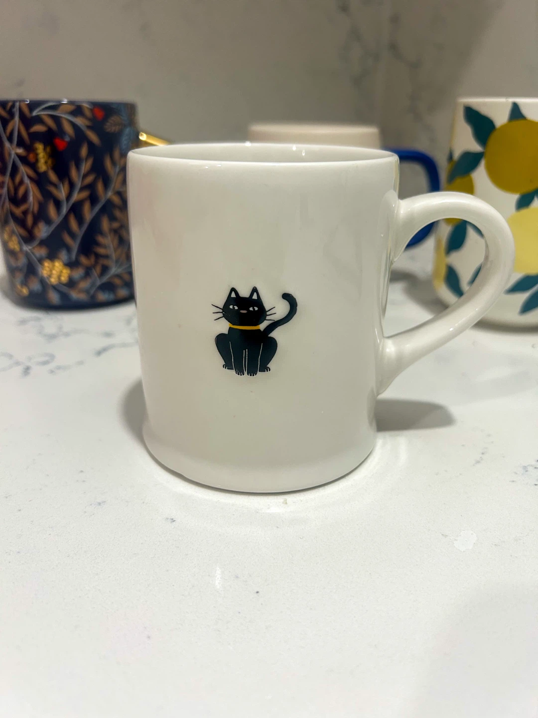 Indigo White Mug with Black Cat Graphic - photo 2