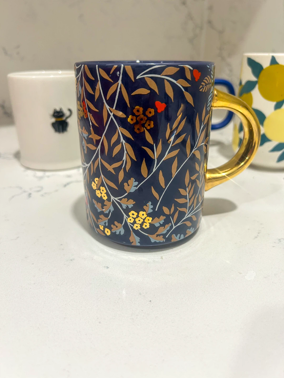 Indigo White Mug with Black Cat Graphic - photo 4