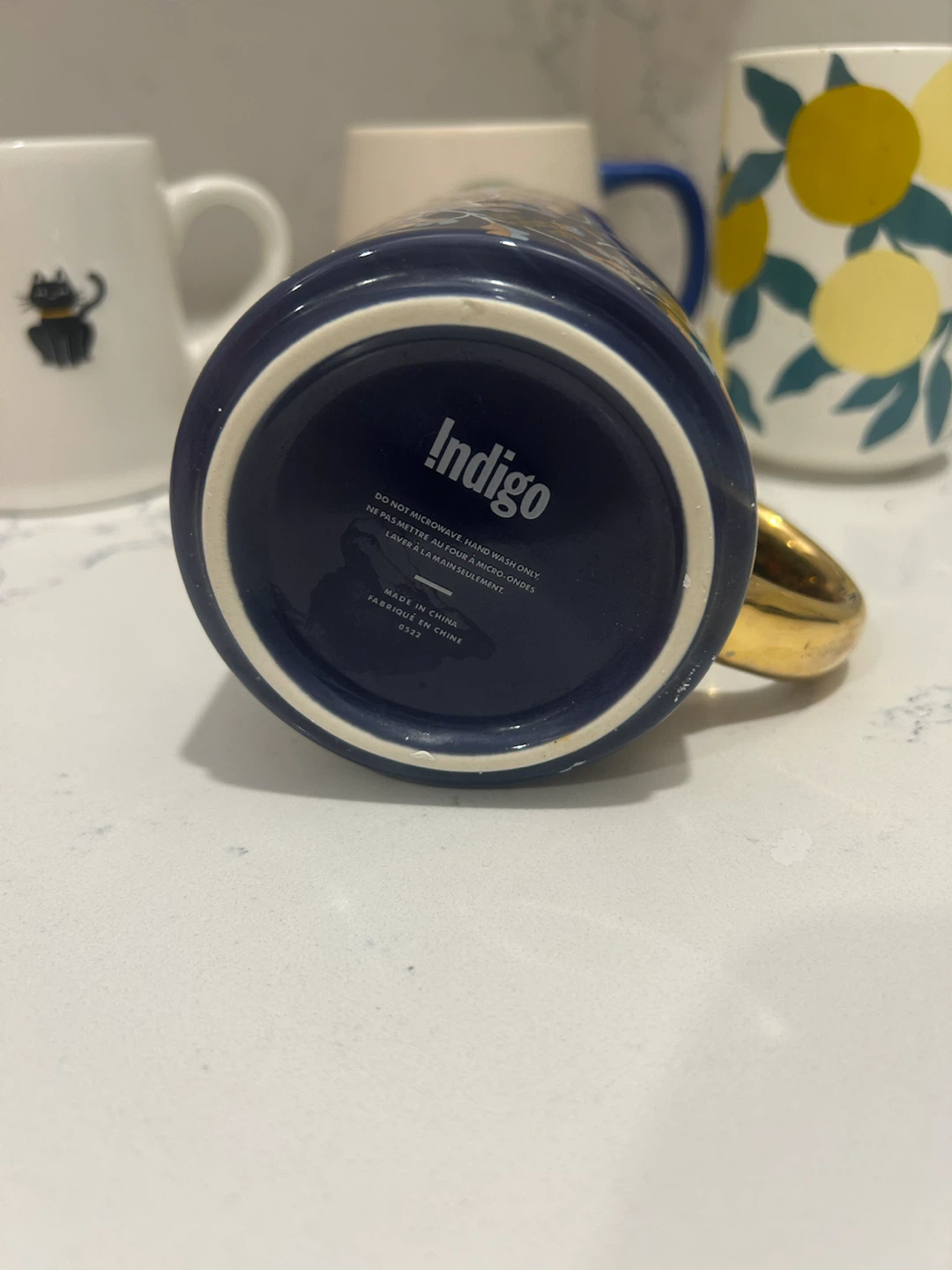 Indigo White Mug with Black Cat Graphic - photo 5