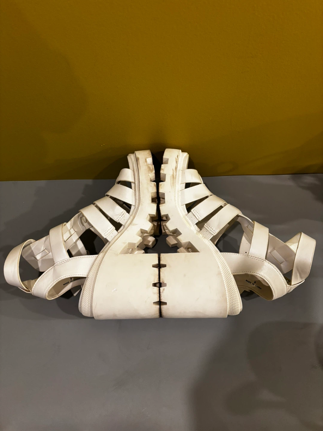 White Steve Madden Platform Gladiator Sandals - photo 5