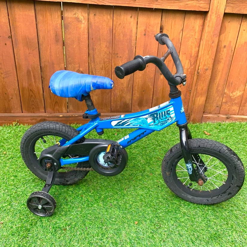 Kids Bike with Training Wheels Beginner Bicycle Blue Child Youth