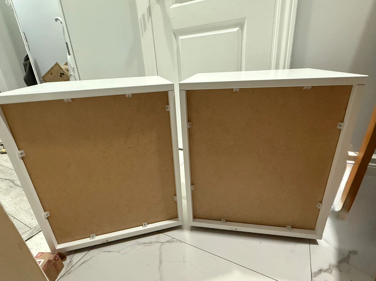 Set of 2 White Modern 2-Drawer Nightstands - photo 2