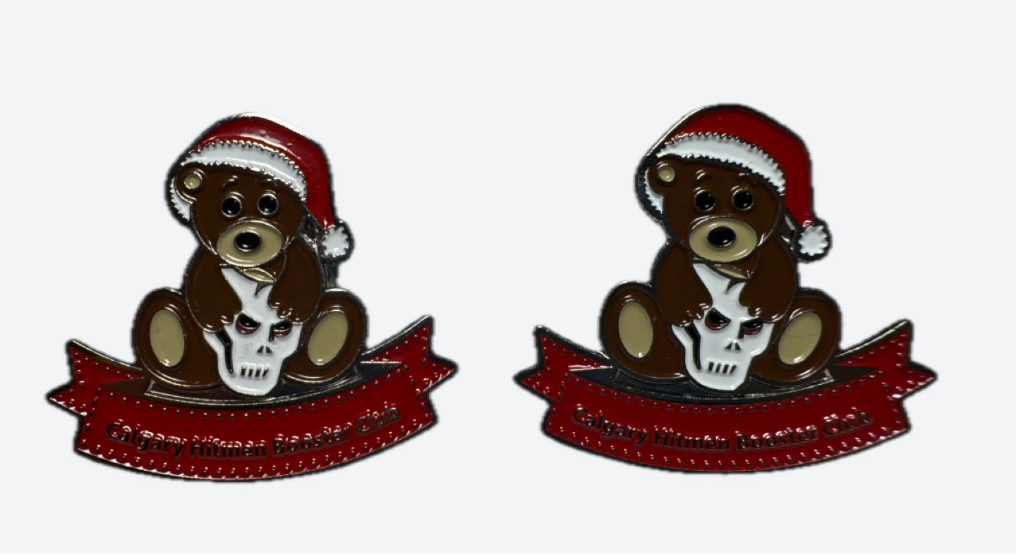 Calgary Hitman Booster Club Christmas Teddy Bear Pins
