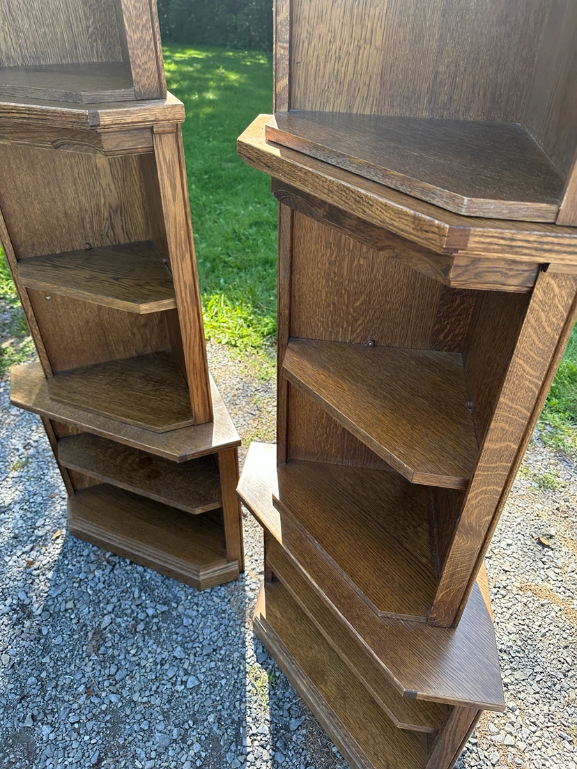 Vintage Belgian Oak Modular Corner Display Shelves (CAN DELIVER) - photo 3