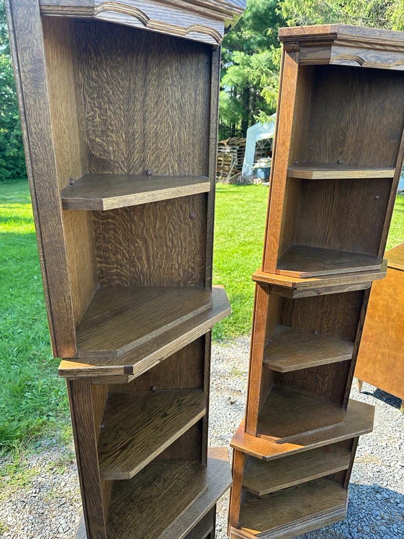 Vintage Belgian Oak Modular Corner Display Shelves (CAN DELIVER) - photo 4