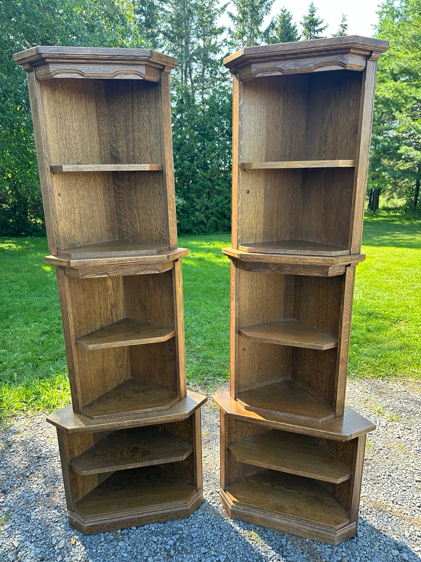 Vintage Belgian Oak Modular Corner Display Shelves (CAN DELIVER) - photo 5