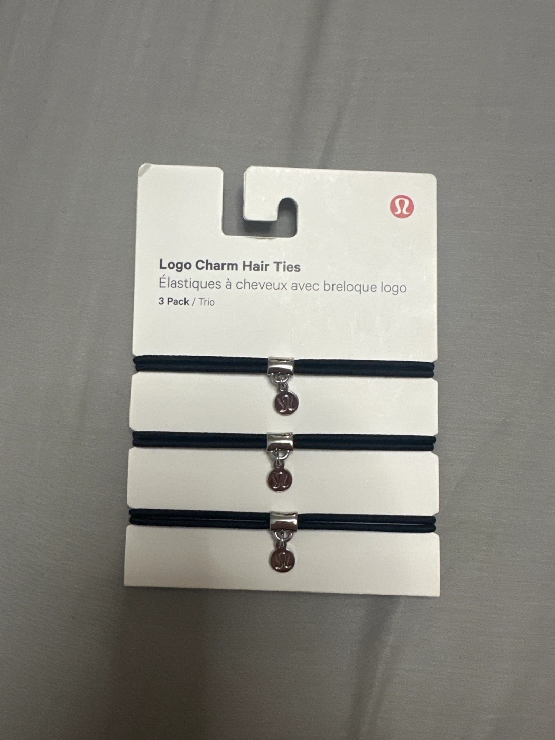 Lululemon Logo Charm Hair Ties 3 Pack
