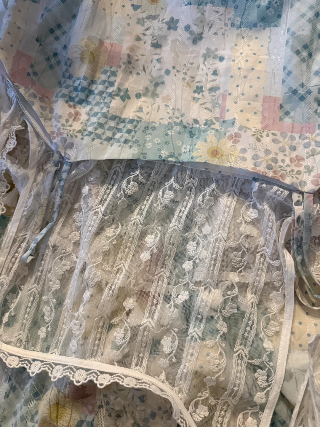 Rose embroidered Lace & Floral Print Maxi Dress - photo 4