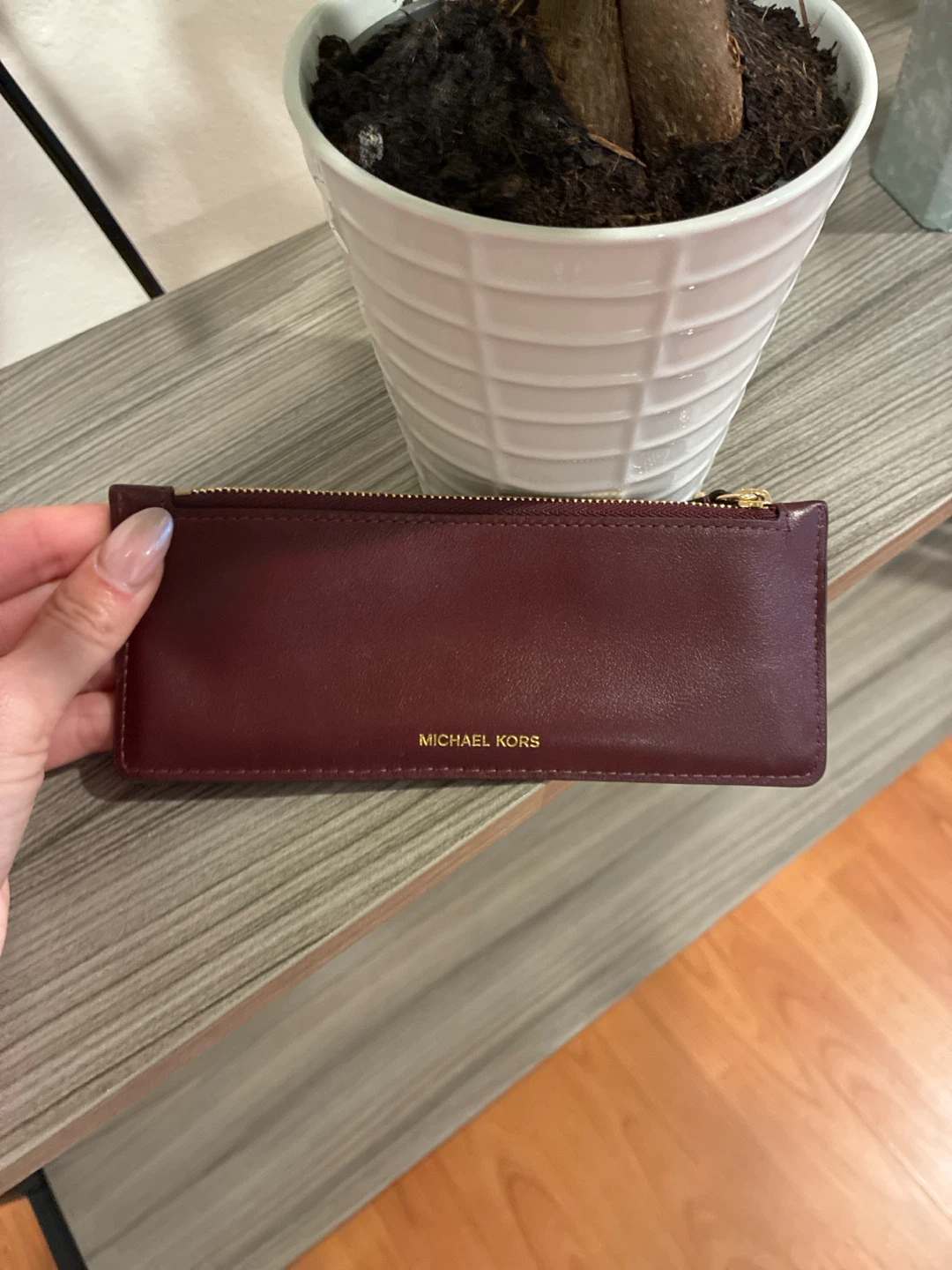 Michael Kors Burgundy Leather Cardholder Wallet