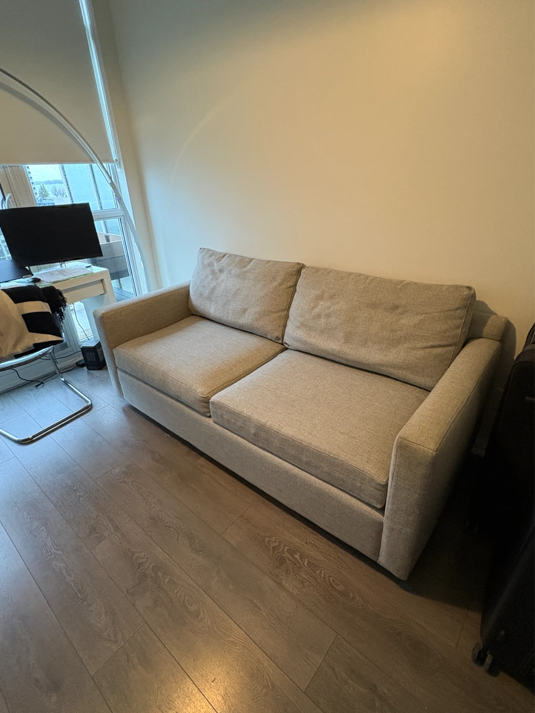 Crate and Barrel Grey Two-Seater Sofa - photo 4